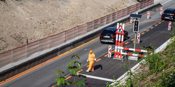 Baustelle A8 Interlaken Ost