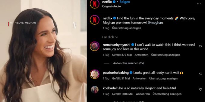 Herzogin Meghan in ihrer neuen Netflix-Show «With Love, Meghan». meghan netflix