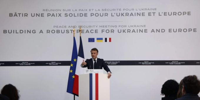 Frankreichs Premier Macron hatte am Donnerstag zu einem Treffen der «Koalition der Willigen» nach Paris geladen. Macron Koalition der Willigen
