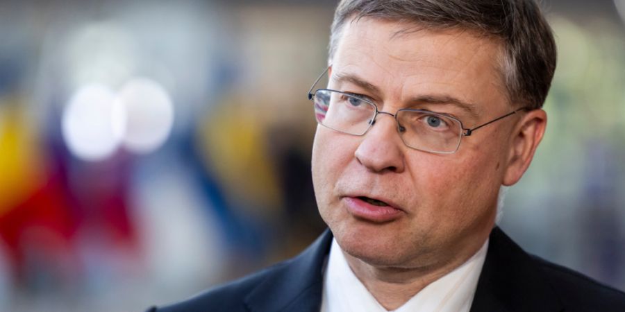 EU-Kommissar Valdis Dombrovskis. Foto: Geert Vanden Wijngaert/AP/dpa