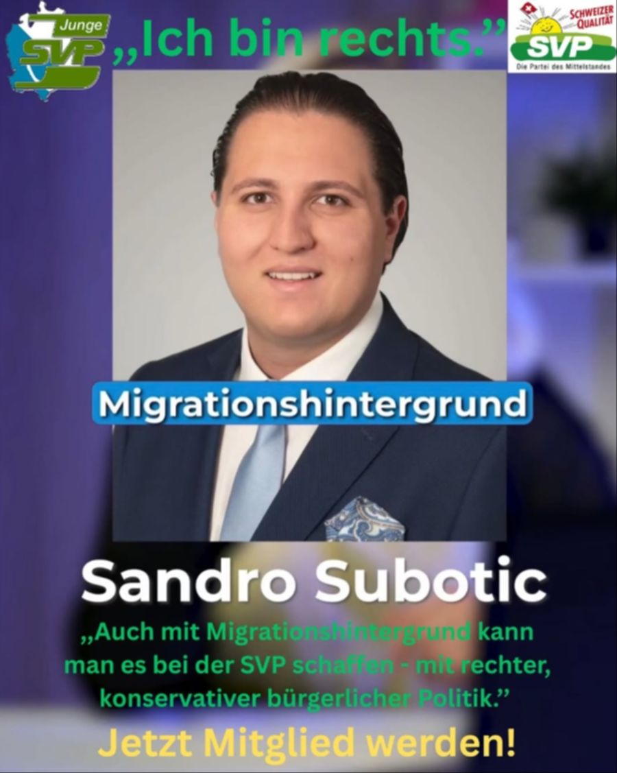 Das sei aber nur mit der Staatsbürgerschaft möglich, betont die JSVP. Subotic habe das gewusst.