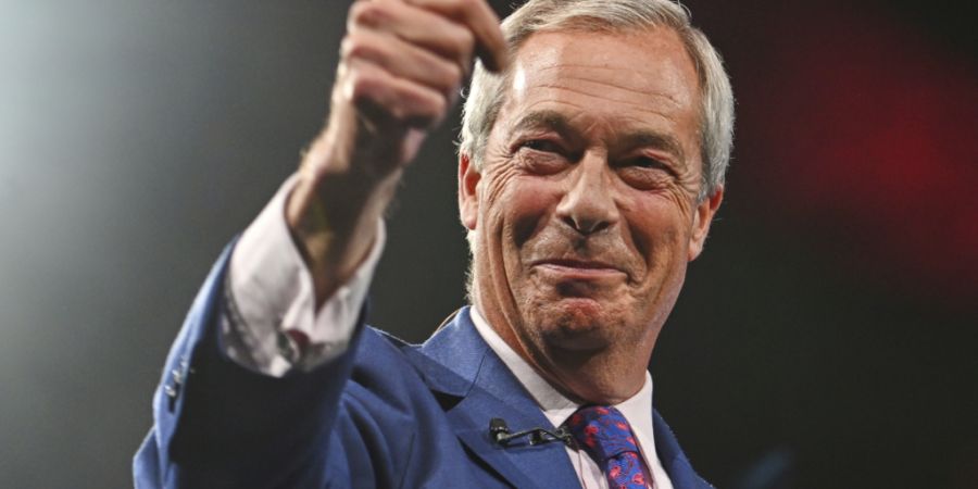 ARCHIV - Der Vorsitzende der Reform UK, Nigel Farage. Foto: Thomas Krych/AP/dpa/Archivbild