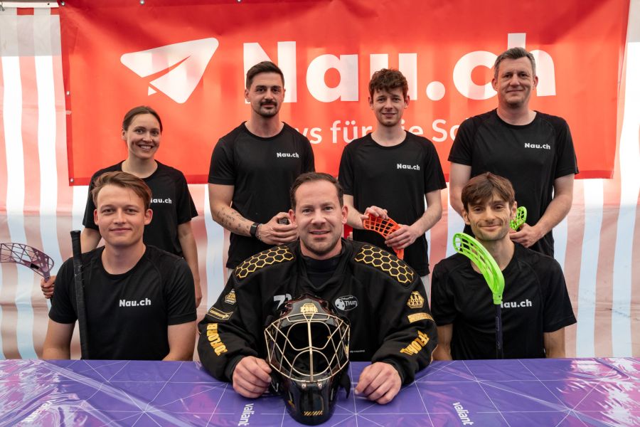 Das Team von Nau.ch: Belinda Schwenter , Edon Morina, Yannick Zimmermann, Christoph Böhlen, Nicola Wittwer, Rinaldo Schnidrig und Mattia Triaca (von oben links nach unten rechts).