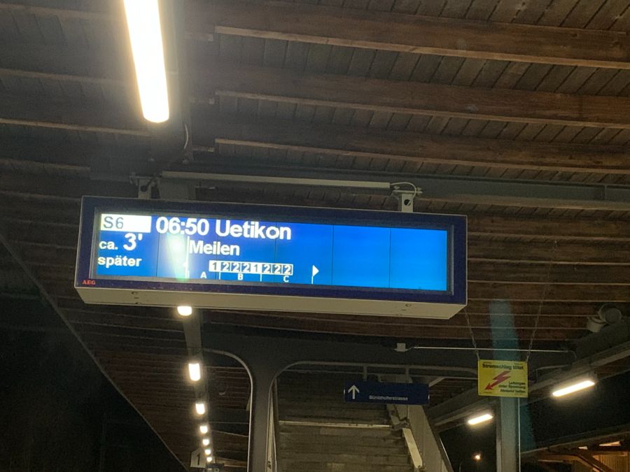 Auch die S6 Richtung Uetikon hatte am frühen Dienstagmorgen Verspätung.