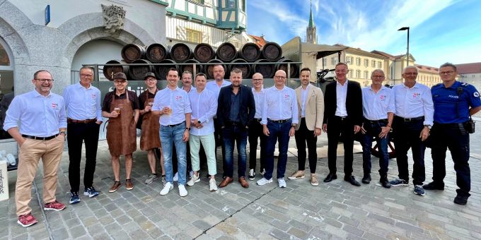 Das NOS 2025 St.Gallen mit den Königspartnern Migros, die Mobiliar, Max Müller AG, Raiffeisen und Schützengarten. Nordostschweizer Schwingfest