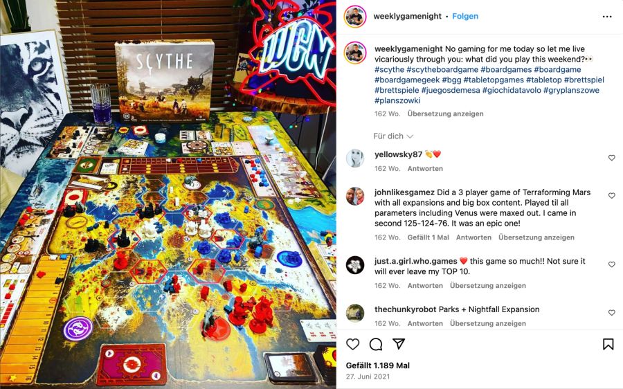 «Scythe», Instagram, Brettspiel