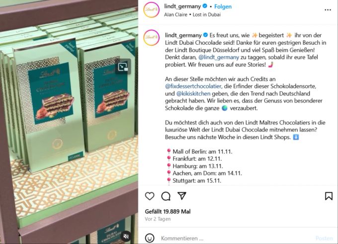 Lindt hat drei weitere exklusive Verkaufevents geplant. lindt
