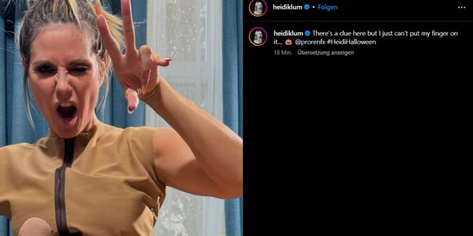 Heidi Klum gibt erste Einblicke in ihre Kostümvorbereitungen. heidi klum instagram halloween