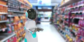 Einkaufsroboter im Supermarkt