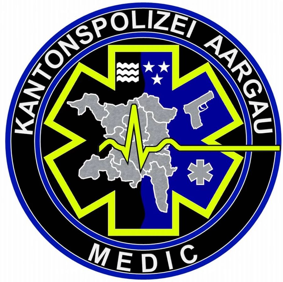 Das ist das Abzeichen der Medics der Kantonspolizei Aargau.