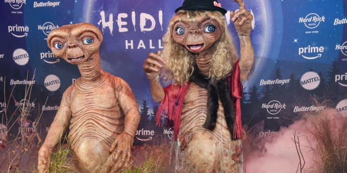 Will vielleicht nach Hause telefonieren: Heidi Klum (rechts) als E.T. und Ehemann Tom Kaulitz. heidi klum