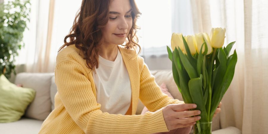 Frau mit Blumen