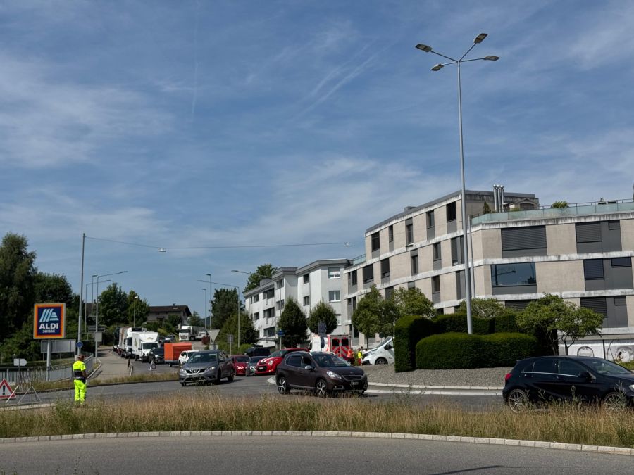 Die Strasse Richtung Nottwil ist gesperrt