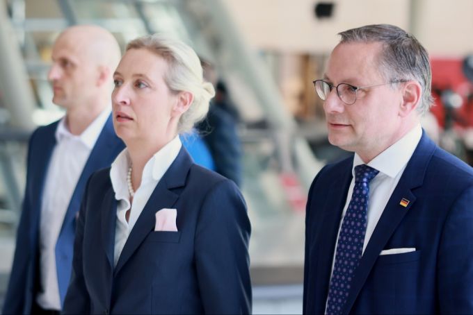 Die AfD-Politiker Alice Weidel und Tino Chrupalla. afd