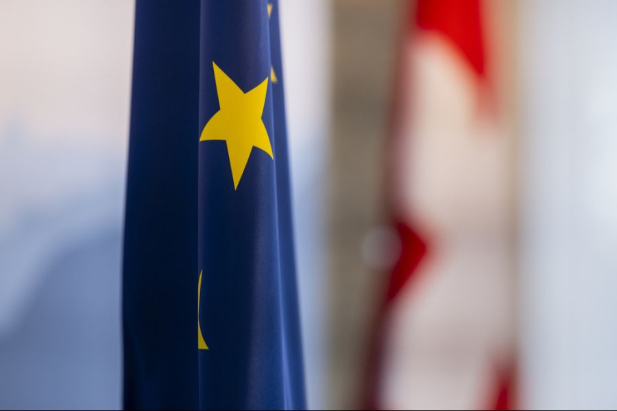 Schweiz EU Flaggen