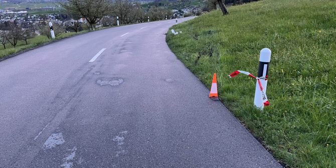 Unfallstelle in Altstätten.