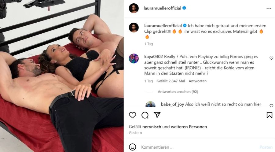 Plant Laura Müller eine Nackt-Karriere? Die Fans spotten bereits.