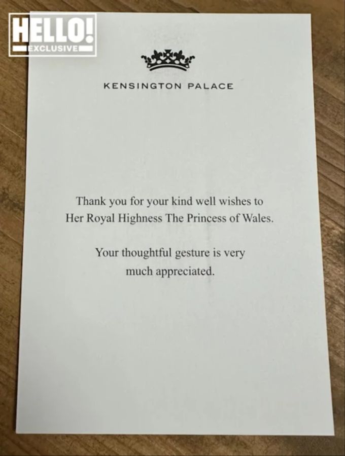 So bedankt sich aktuell Prinzessin Kate in der Welt. Prinzessin Kate