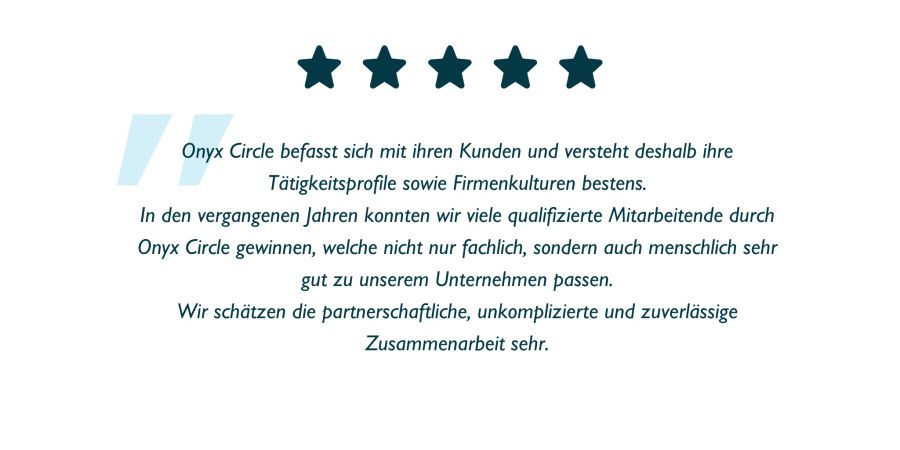 Onyx Circle arbeitet mit Unternehmen sowie Kandidatinnen und Kandidaten auf Augenhöhe.