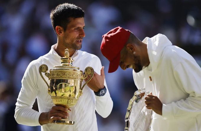Nyck Kyrgios unterlag Novak Djokovic im Final von Wimbledon. Nyck Kyrgios Novak Djokovic