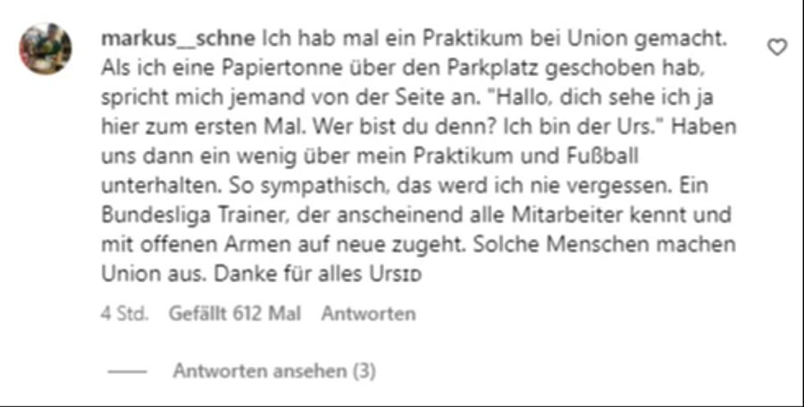 Eine spannende kleine Anekdote von einem ehemaligen Praktikanten.