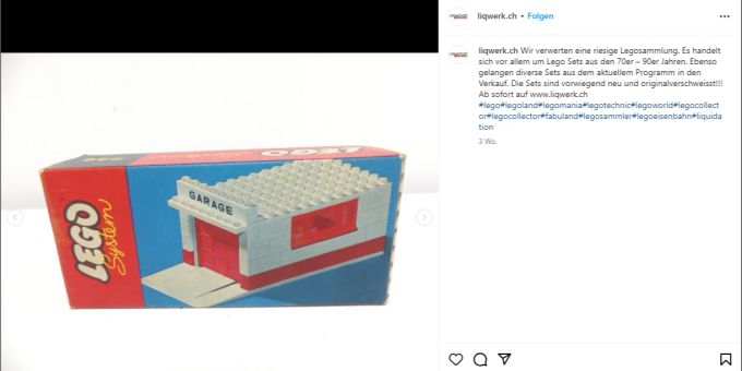 Diese Garage war das teuerste Stück der Auktion: Der Meistbietende bezahlte 7000 Franken dafür. lego auktion