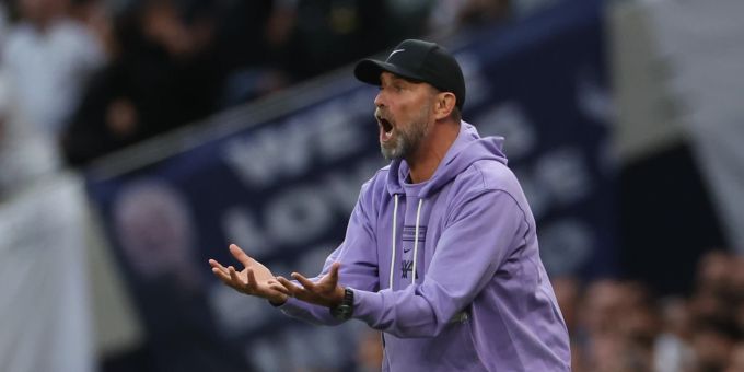 Liverpools Trainer Jürgen Klopp war nach der VAR-Entscheidung wütend. FC Liverpool