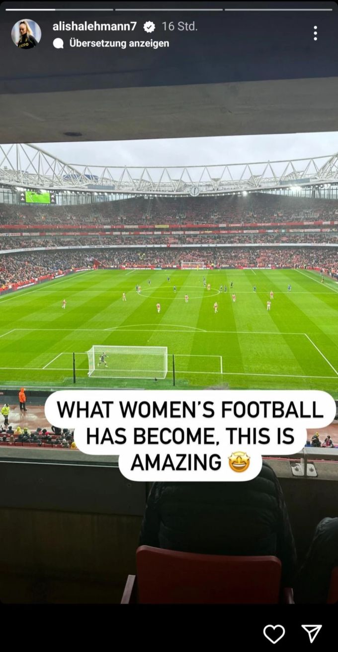 Nati-Star Alisha Lehmann ist bei Arsenal gegen Chelsea unter den 59'000 Zuschauern. Alisha Lehmann Arsenal Chelsea