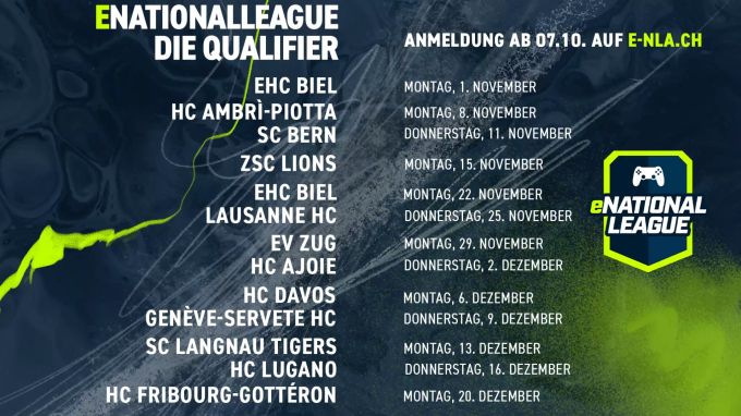 Der Spielplan der eNationalleague-Qualifier. eNationalleague