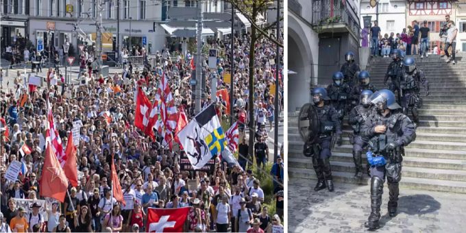 1500 Teilnehmer - Polizei setzte bei Demo in Luzern Pfefferspray ein