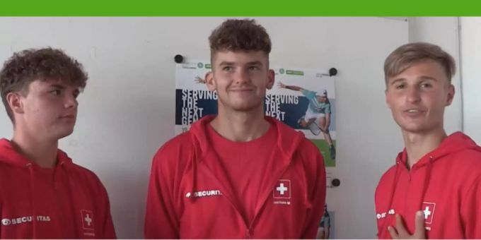 Dominic Stricker, Jérôme Kym und Leandro Riedi freuen sich über die Wildcards für das FlowBank Challenger Biel/Bienne.