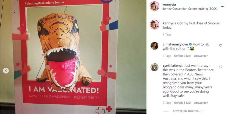 Dino-Kostüm Impfung