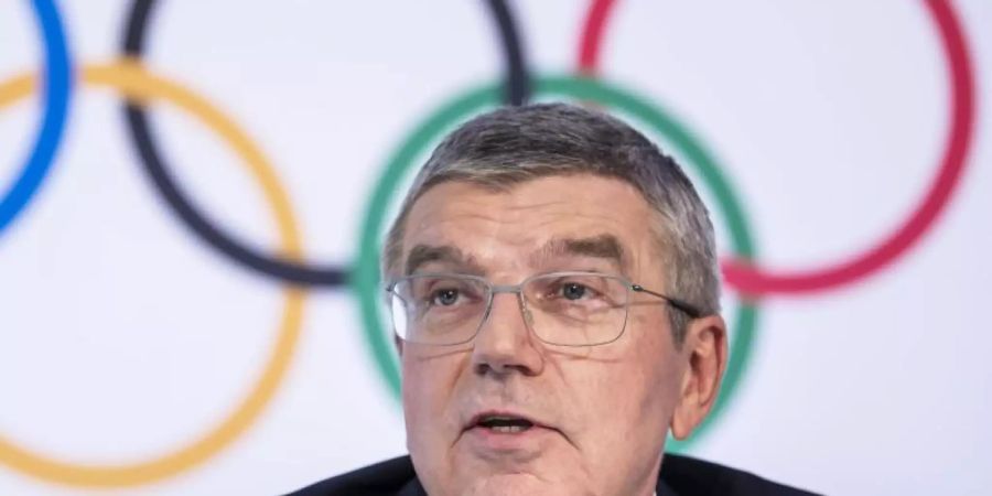 Thomas Bach, Präsident des Internationalen Olympischen Komitees (IOC). Foto: Jean-Christophe Bott/KEYSTONE/dpa