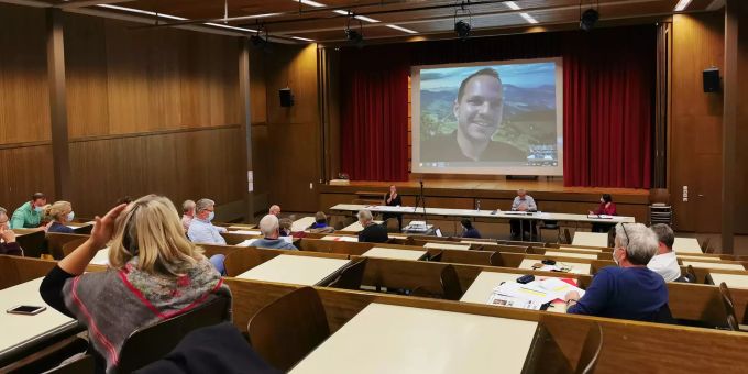 Delegiertenversammlung in der Aula in Mümliswil vom 8. Dezember 2020.