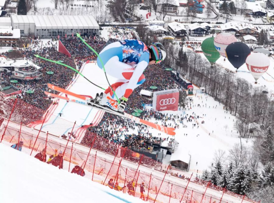 Seine besten Resultate holt der Schweizer auf der Streif in Kitzbühel – dort wird er zweimal Fünfter in der Hahnenkamm-Abfahrt.