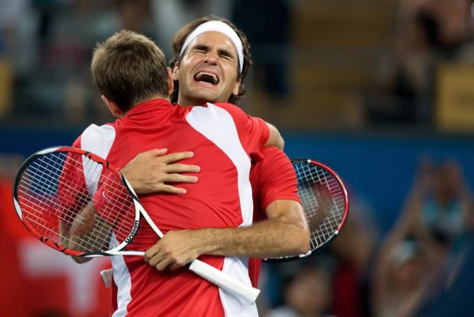 Mit der Olympia-Goldmedaille schrieben die beiden 2008 Schweizer Sportgeschichte. Federer