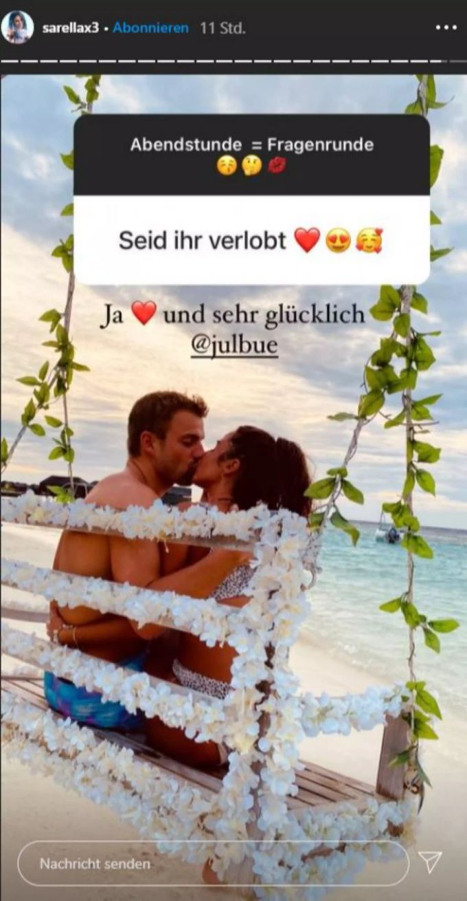 Sarah Lomardi macht via Instagram ihre Verlobung publik. Sarah Lombardi