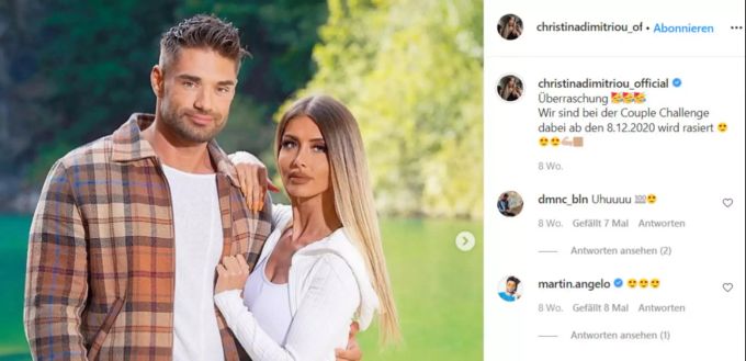 «Dschungelcamp»: Christina mit ihrem Freund Aleks Petrovic. Dschungelcamp