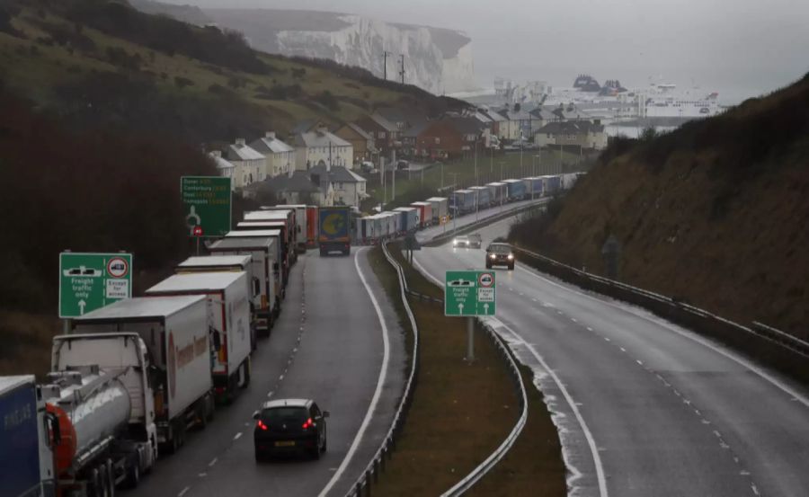 dover brexit hafen lastwagen