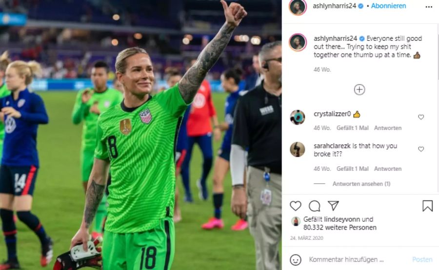 Ashlyn Harris ist Torhüterin.