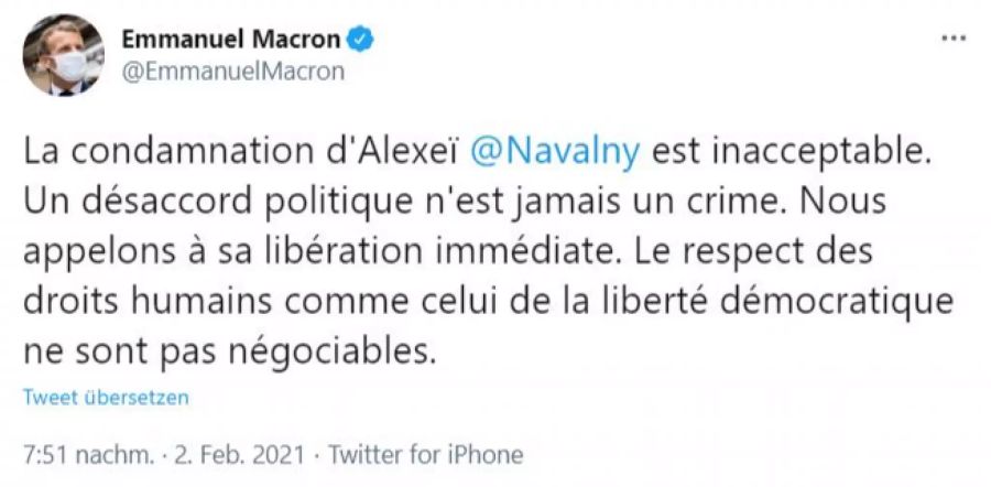 Alexej Nawalny Emmanuel Macron