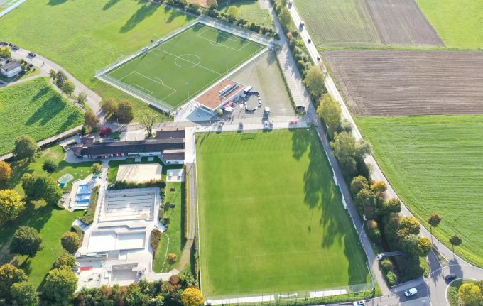 Die Sportanlage Badmatte des FC Villmergen. FC Villmergen Sportanlage Badmatte