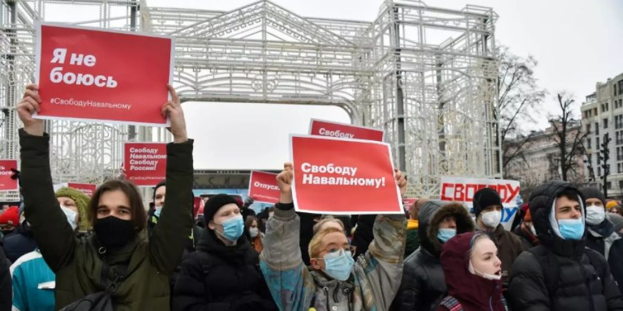 Demonstranten in Moskau am vergangenen Wochenende