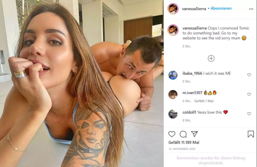 Mit seiner Freundin Vanessa Sierra drehte er vor rund acht Wochen seinen ersten Soft-Porno.