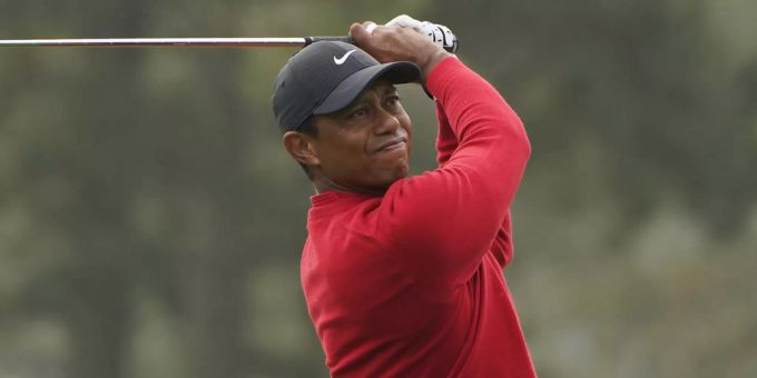 Der Profigolfer Tiger Woods am Masters Tournament im November 2020. tiger woods