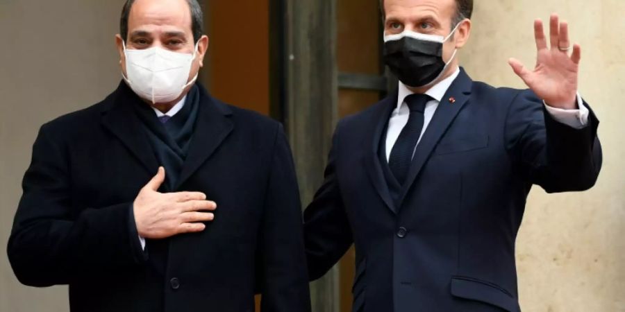 Präsident Macron (re.) mit Ägyptens Staatschef al-Sisi