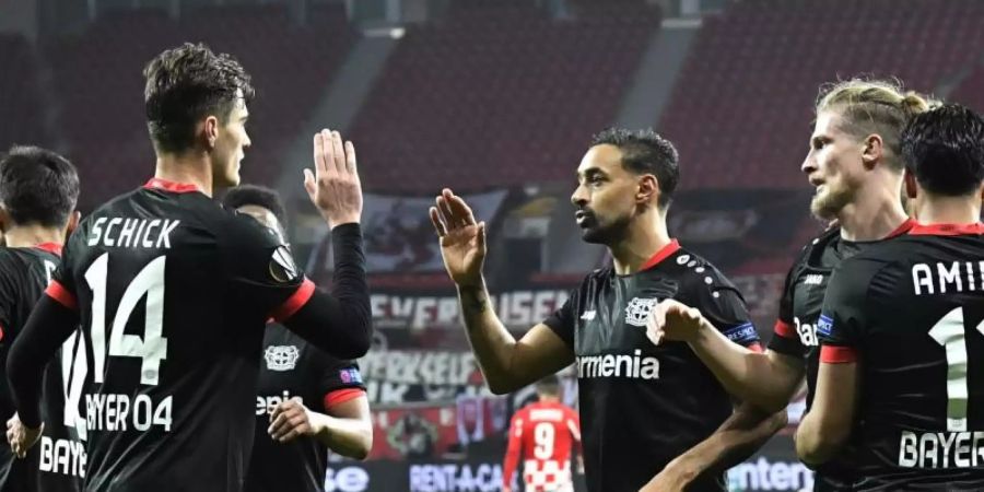 Bayer Leverkusen hatte mit Hapoel Be'er Sheva keine Probleme. Foto: Martin Meissner/AP POOL/dpa
