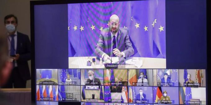 Die EU-Staats- und Regierungschef wollen sich bei ihrem Videogipfel zum Vorgehen gegen neue Varianten des neuartigen Coronavirus abstimmen. Foto: Olivier Hoslet/Pool EPA/AP/dpa Die EU-Staats- und Regierungschef wollen sich bei ihrem Videogipfel zum Vorgehen gegen neue Varianten des neuartigen Coronavirus abstimmen. Foto: Olivier Hoslet/Pool EPA/AP/dpa