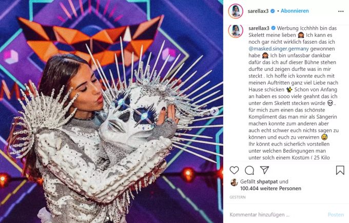 Sarah Lombardi gewann die Show «The Masked Singer». Nun wird sie bei «Pretty in Plüsch» in der Jury sitzen. Sarah Lombardi
