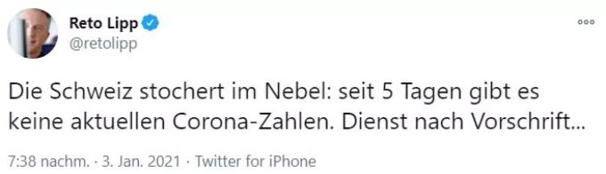 SRF-Moderator Reto Lipp ärgert sich auf Twitter über das BAG. Reto Lipp SRF Coronavirus